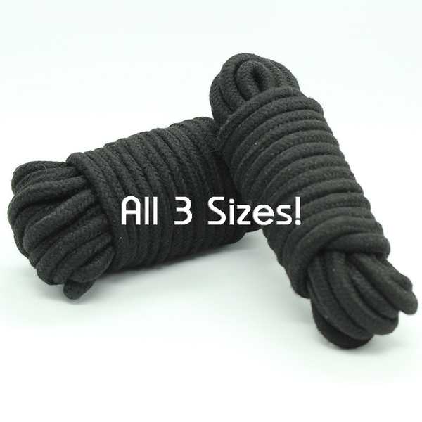 Set of 3 BDSM Cotton Shibari Rope Restraints - Multiple Colours Available