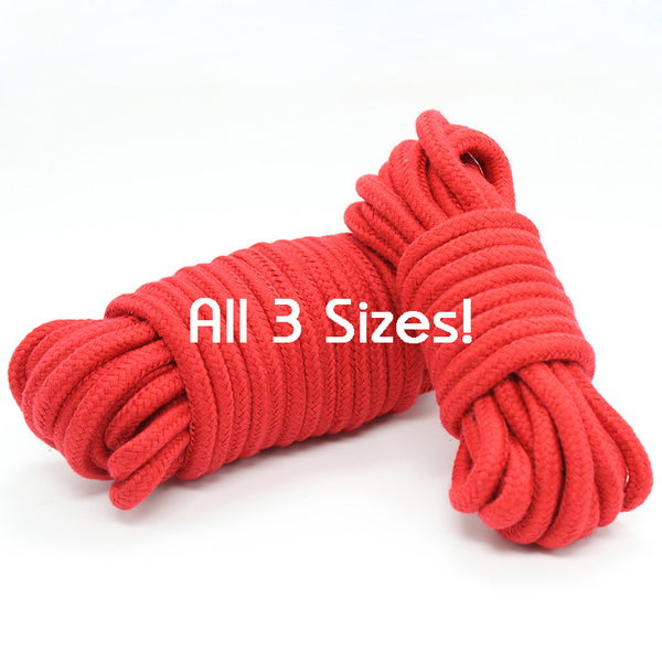 Set of 3 BDSM Cotton Shibari Rope Restraints - Multiple Colours Available