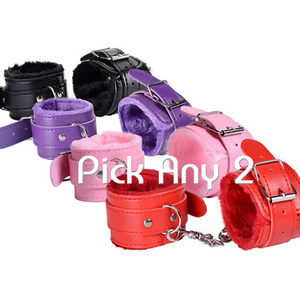 Pick Any 2 Pairs Vegan Leather Plush Lined Handcuffs for Under $30!