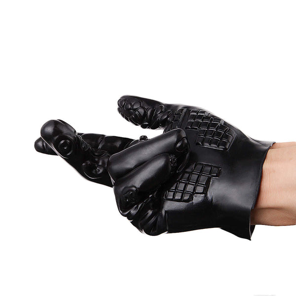 Ribbed Finger Sex Glove - Black