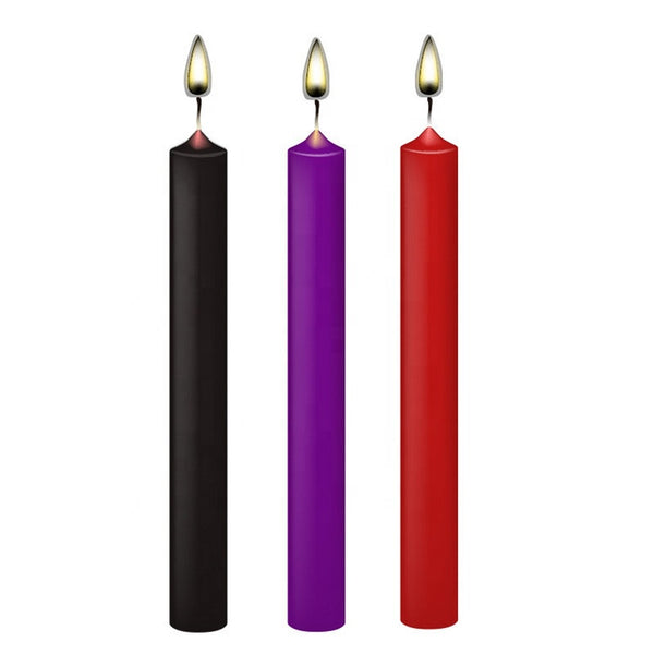 BDSM Drip Wax Sex Candle Set - Black, Purple, Red