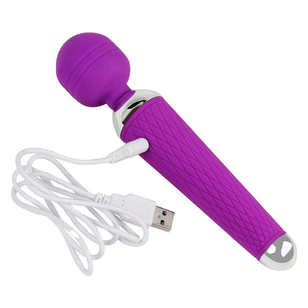 10 Speed USB Charged Vibrator Wand (Small - 19cm)