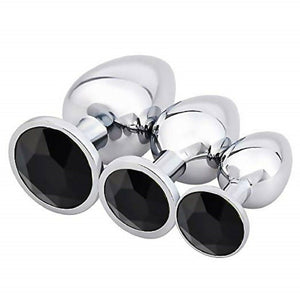 Stainless Steel Butt Plug Sets with Gem - 12 Colours Available