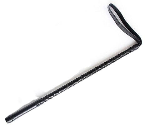 Faux Braided Leather Riding Crop - 45cm