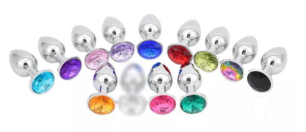 Stainless Steel Butt Plug Sets with Gem - 12 Colours Available